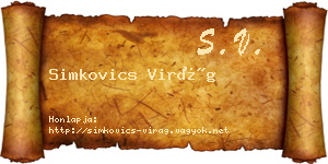 Simkovics Virág névjegykártya